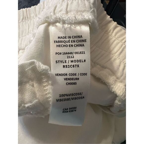 Splendid White Viscose Tapered Cuffed Leg Elastic Back Pants w/Pockets L - Picture 7 of 8